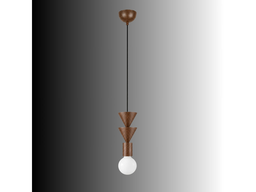 Houten hanglamp "Rotas" - 10 x 10 x 115 cm - Bruin