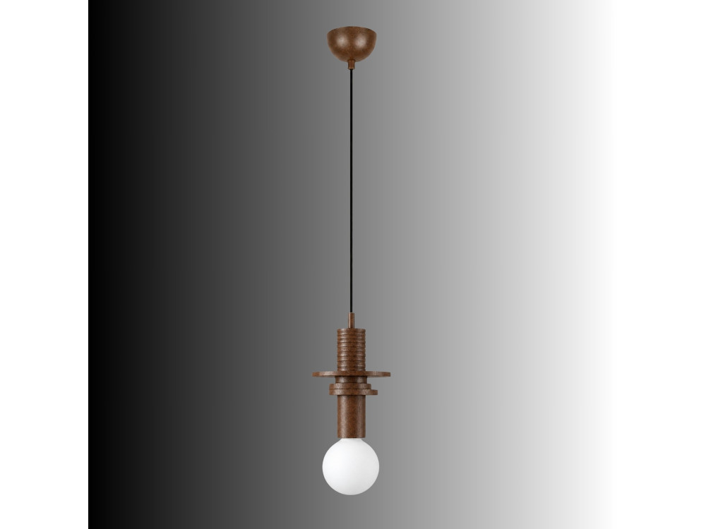 Houten hanglamp "Rotas" - 13 x 13 x 113 cm - Bruin