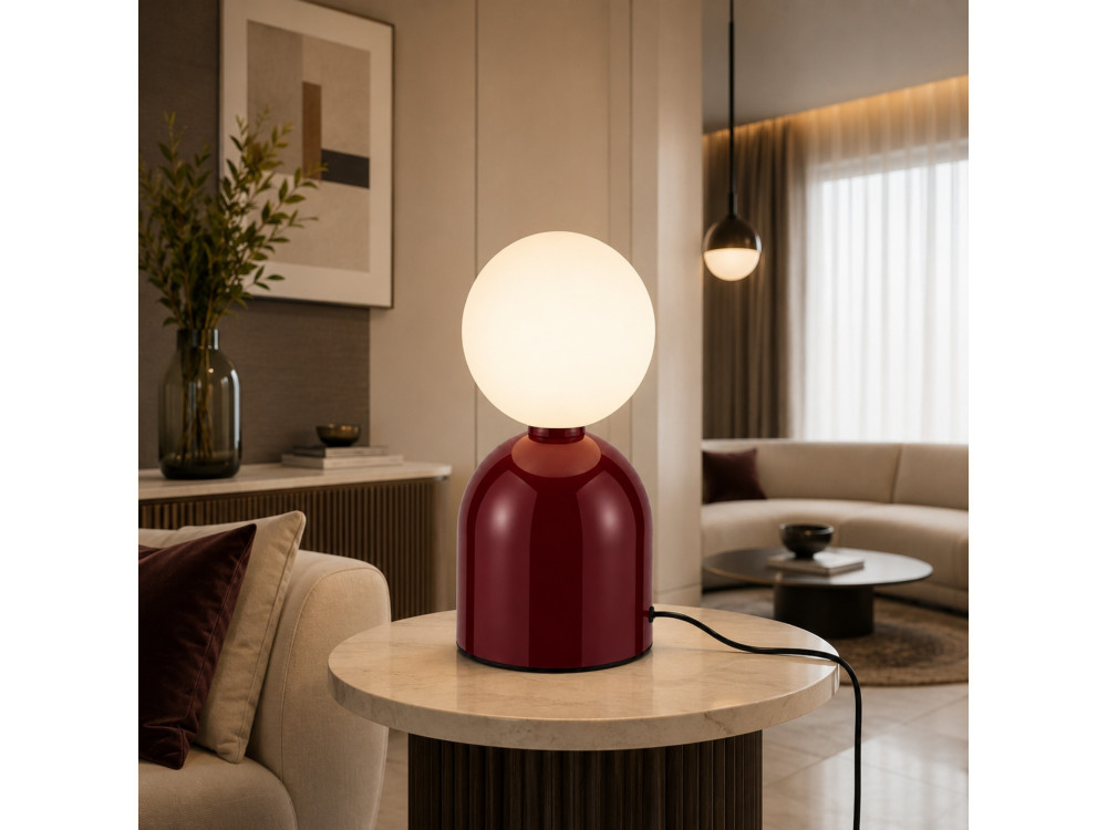 Metalen tafellamp "Pupa" - 14 x 14 x 25 cm - Rood