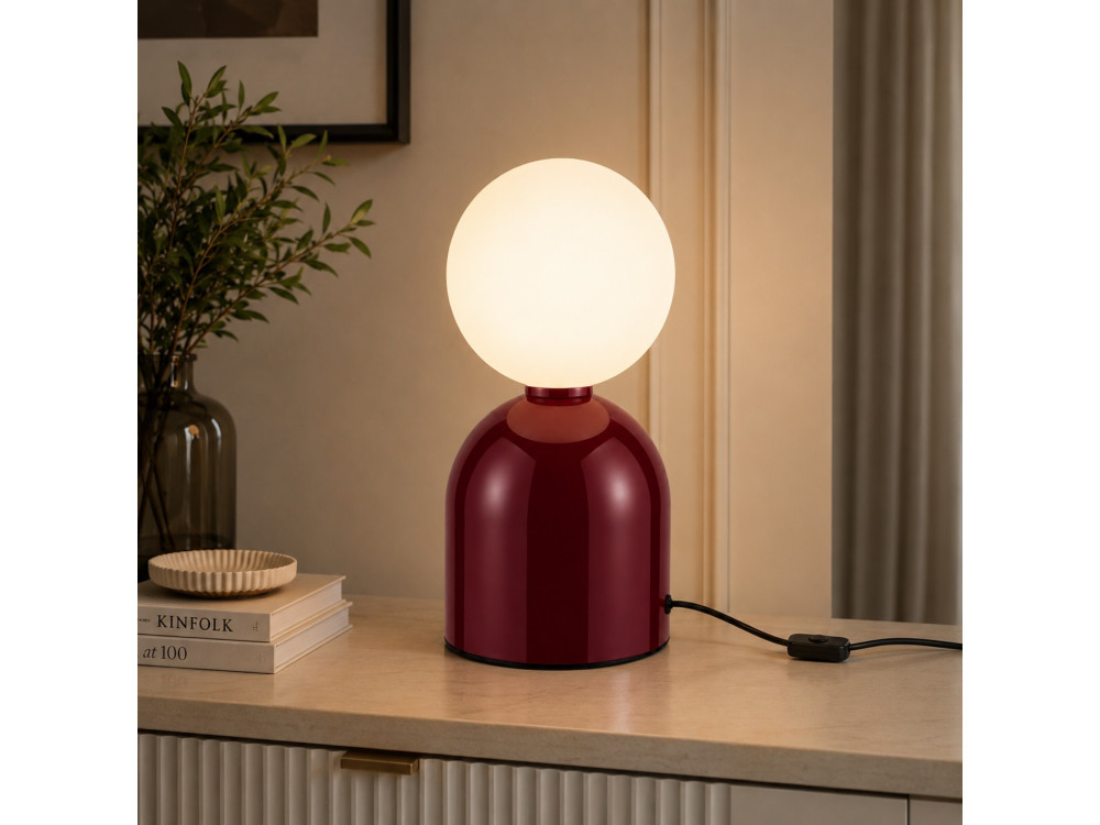 Metalen tafellamp "Pupa" - 14 x 14 x 25 cm - Rood