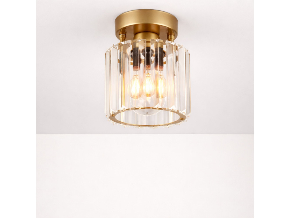 Metalen plafondlamp "Yakops" - Hoogte 17 cm - Geel