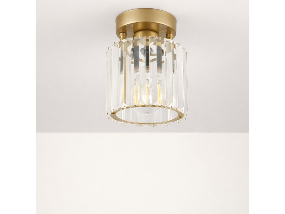 Metalen plafondlamp "Yakops" - Hoogte 17 cm - Geel