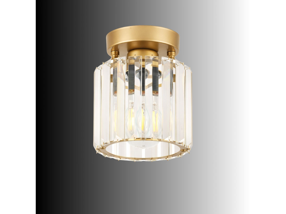 Metalen plafondlamp "Yakops" - Hoogte 17 cm - Geel