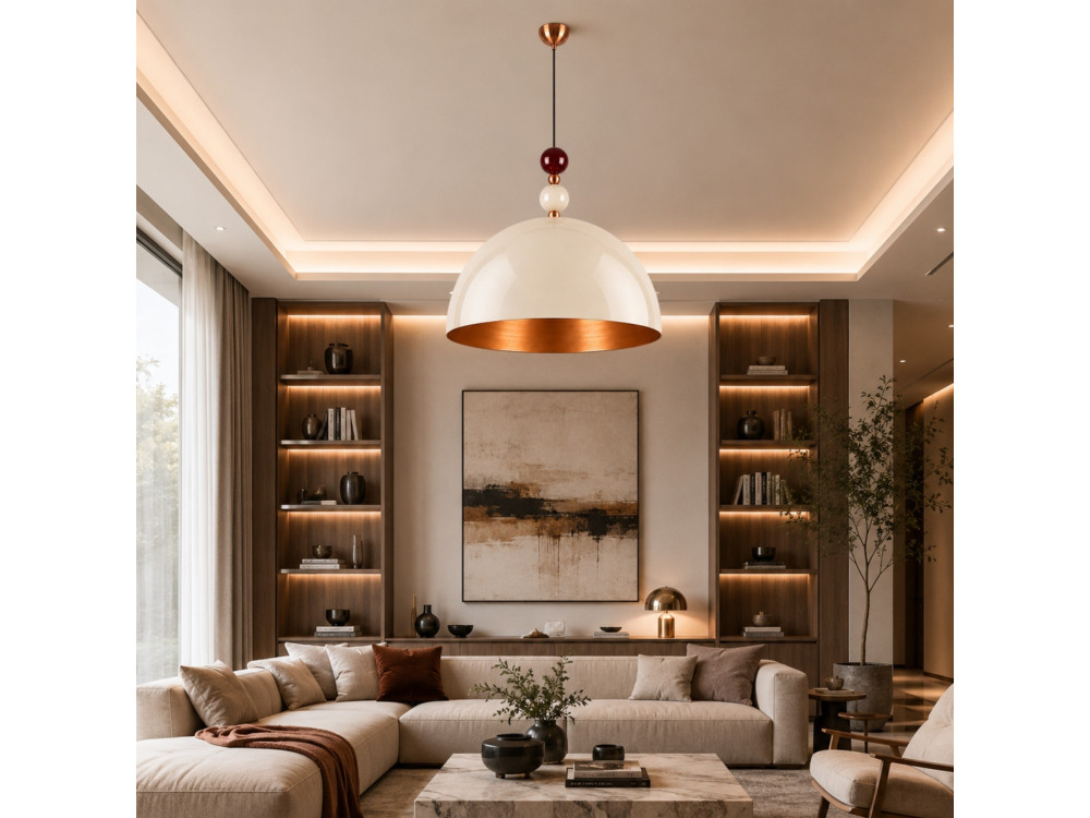 Metalen hanglamp "Bubble" - 60 x 60 cm - Beige