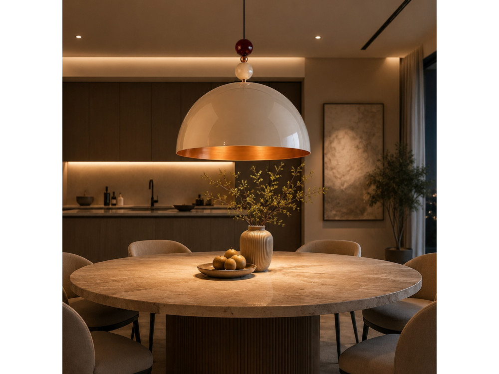 Metalen hanglamp "Bubble" - 60 x 60 cm - Beige
