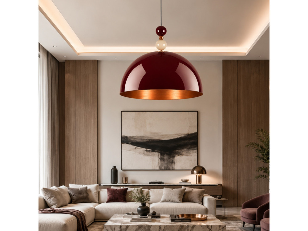 Metalen hanglamp "Bubble" - 60 x 60 cm - Bordeaux