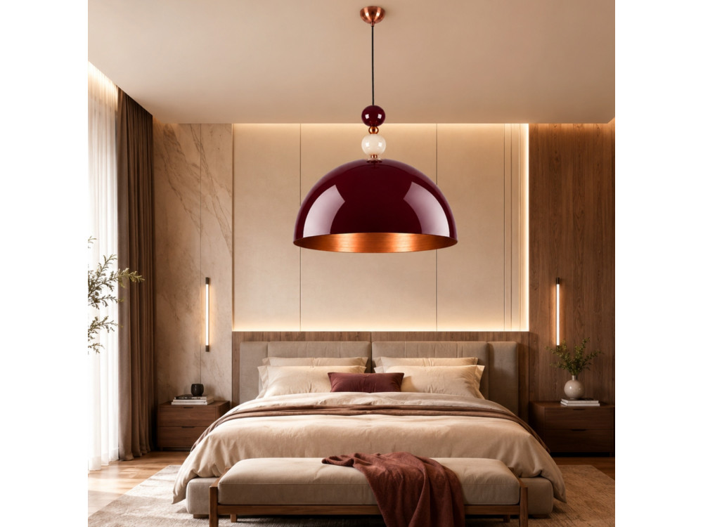 Metalen hanglamp "Bubble" - 60 x 60 cm - Bordeaux