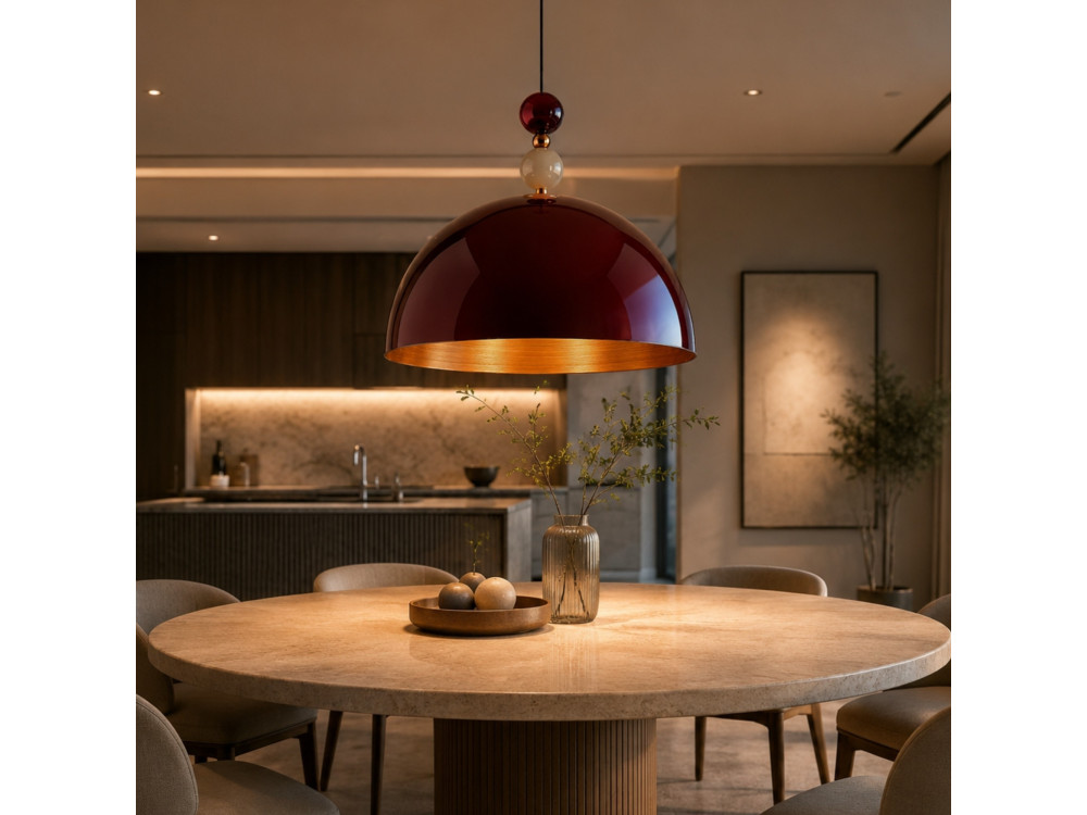 Metalen hanglamp "Bubble" - 60 x 60 cm - Bordeaux