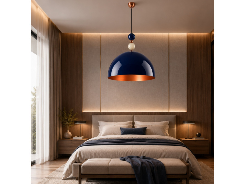 Metalen hanglamp "Bubble" - 60 x 60 cm - Marineblauw
