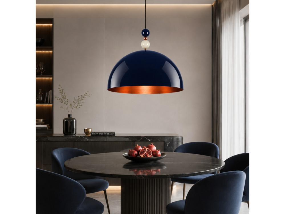 Metalen hanglamp "Bubble" - 60 x 60 cm - Marineblauw