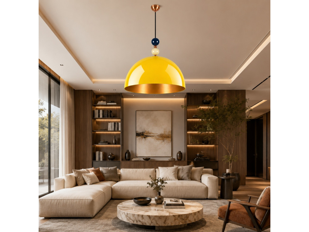 Metalen hanglamp "Bubble" - 60 x 60 cm - Geel