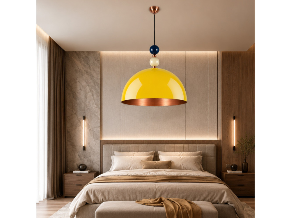 Metalen hanglamp "Bubble" - 60 x 60 cm - Geel