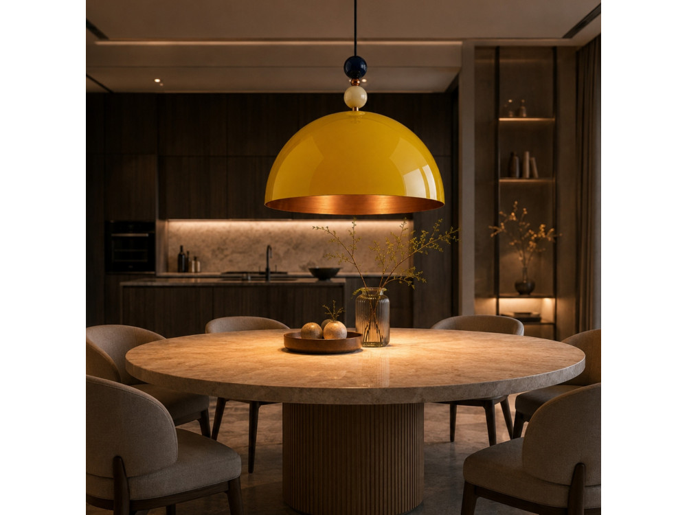 Metalen hanglamp "Bubble" - 60 x 60 cm - Geel