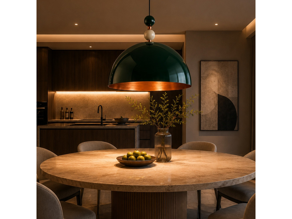 Metalen hanglamp "Bubble" - 60 x 60 cm - Donkergroen