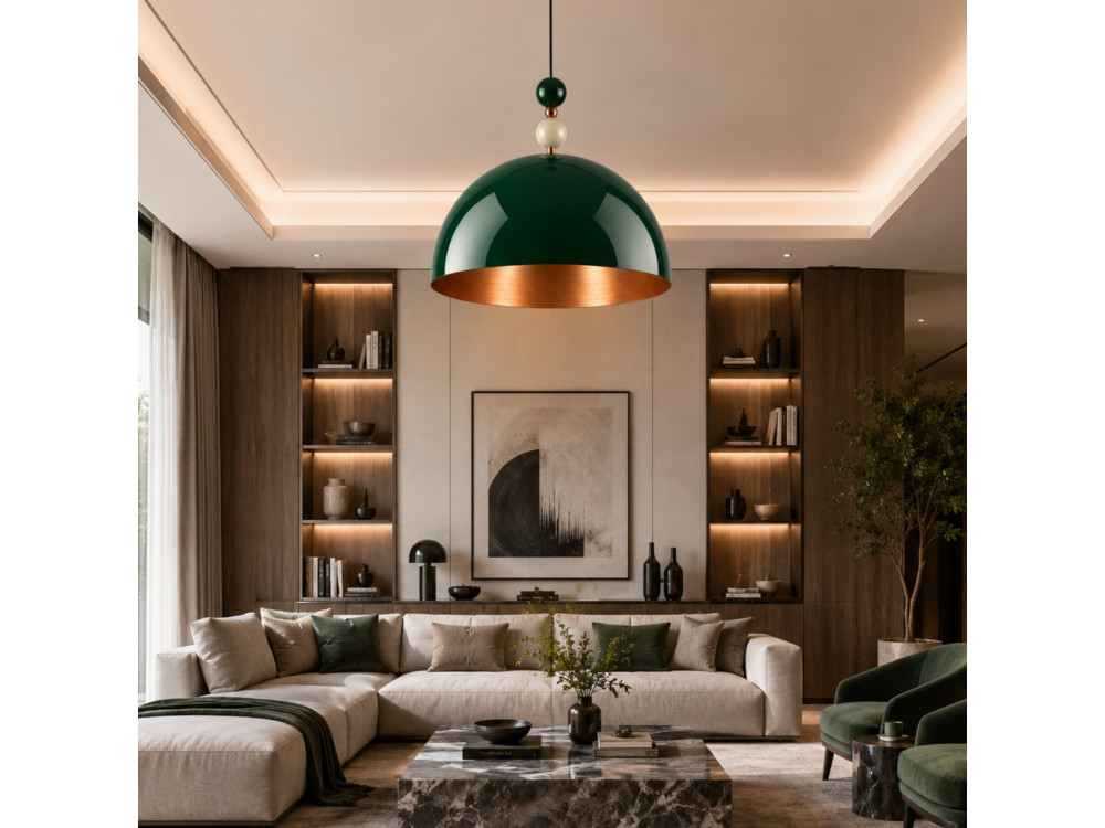Metalen hanglamp "Bubble" - 60 x 60 cm - Donkergroen