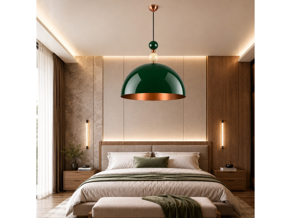 Metalen hanglamp "Bubble" - 60 x 60 cm - Donkergroen