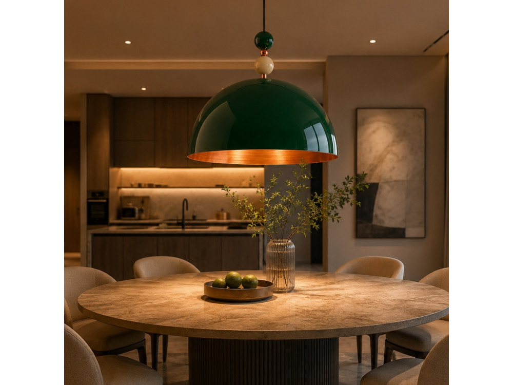 Metalen hanglamp "Bubble" - 60 x 60 cm - Donkergroen