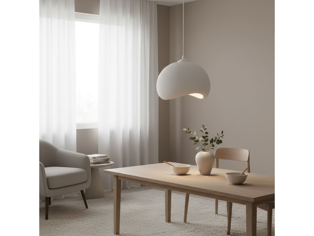 Metalen hanglamp "Yontu" - 34 x 29 x 120 cm - Wit