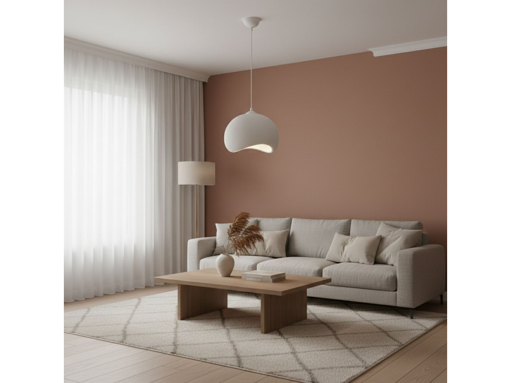 Metalen hanglamp "Yontu" - 34 x 29 x 120 cm - Wit