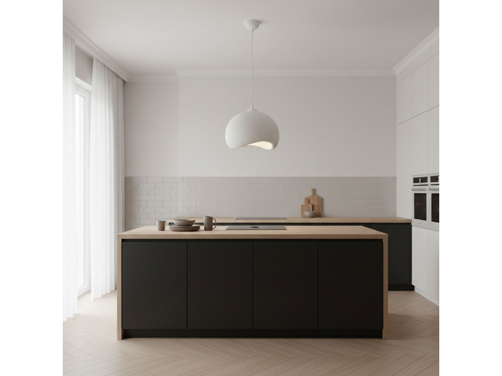 Metalen hanglamp "Yontu" - 34 x 29 x 120 cm - Wit