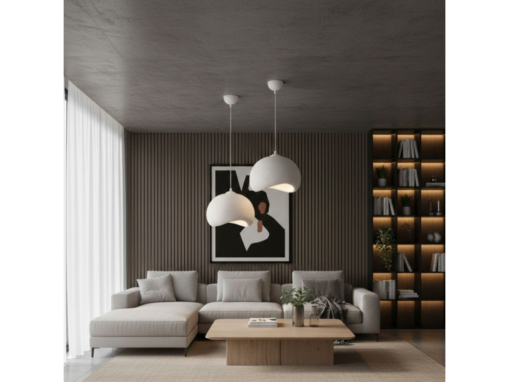 Metalen hanglamp "Yontu" - 34 x 29 x 120 cm - Wit