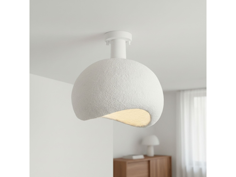 Metalen plafondlamp "Yontu" - 34 x 29 x 33 cm - Wit