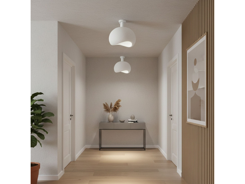 Metalen plafondlamp "Yontu" - 34 x 29 x 33 cm - Wit