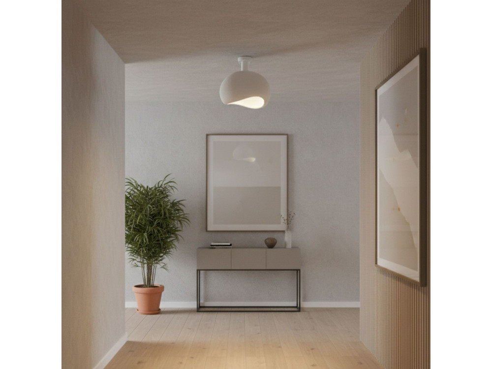 Metalen plafondlamp "Yontu" - 34 x 29 x 33 cm - Wit