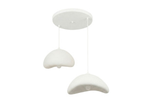 Metalen kroonluchter "Luna" - 70 x 30 x 115 cm - Wit