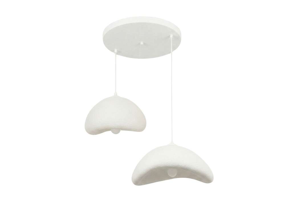 Metalen kroonluchter "Luna" - 70 x 30 x 115 cm - Wit
