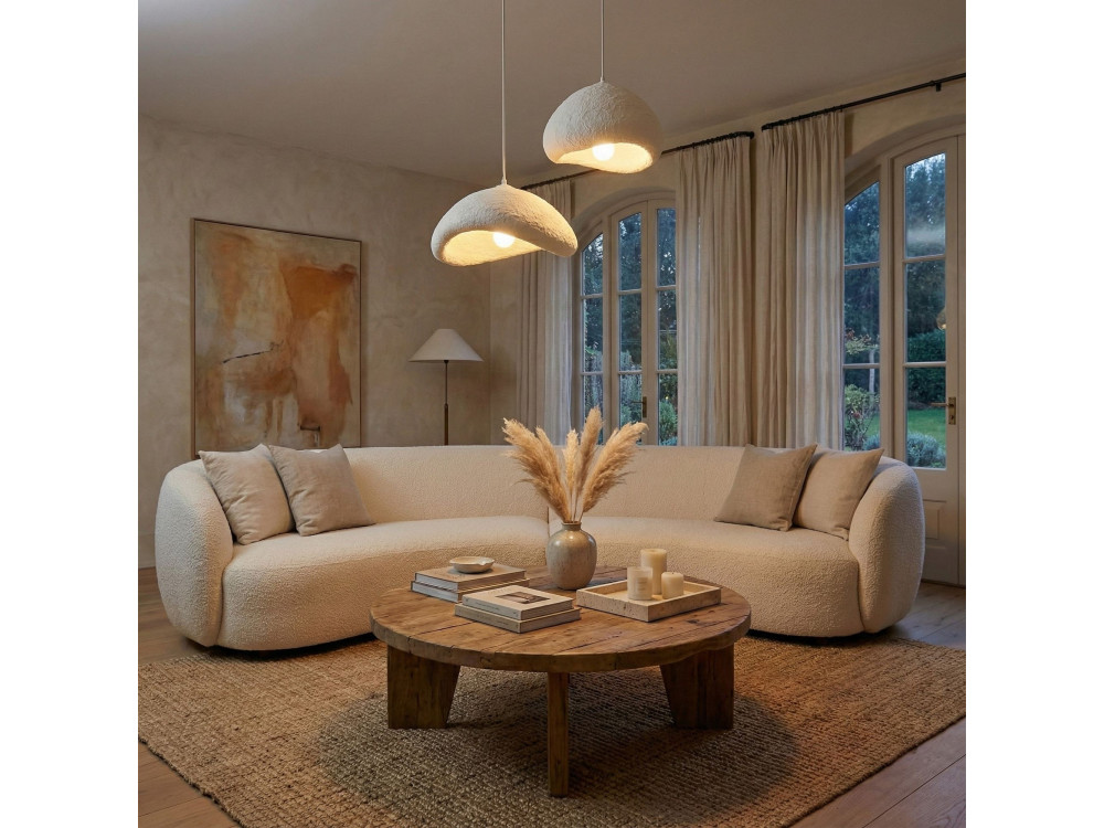 Metalen kroonluchter "Luna" - 70 x 30 x 115 cm - Wit