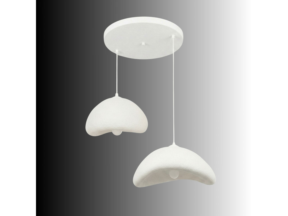 Metalen kroonluchter "Luna" - 70 x 30 x 115 cm - Wit