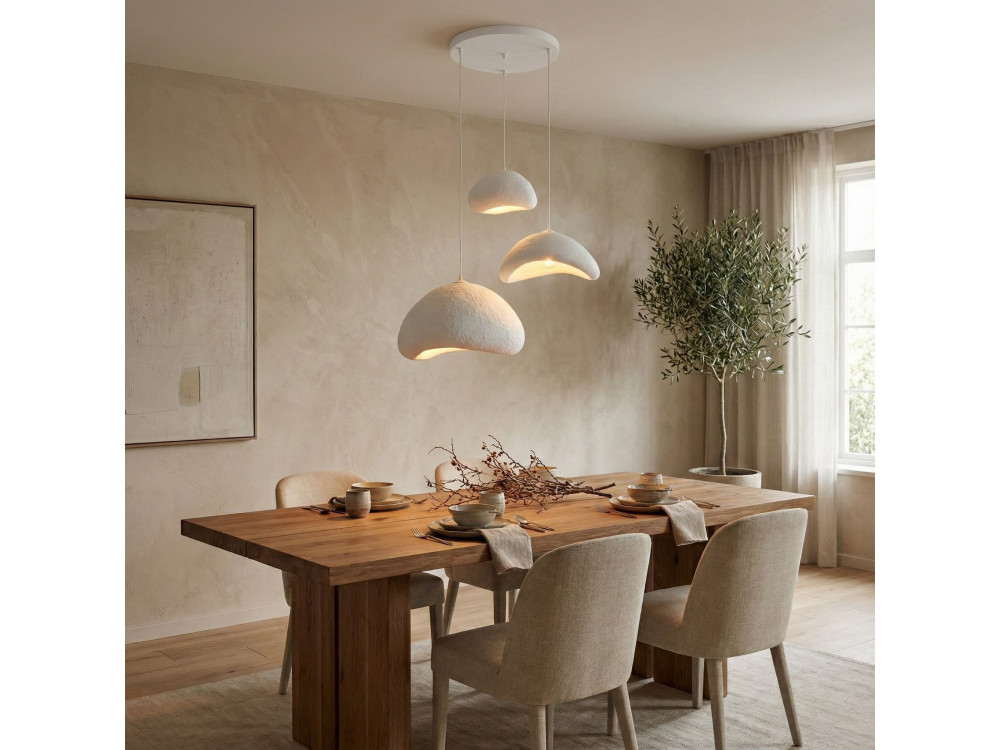 Metalen kroonluchter "Luna" - 82 x 50 cm - Wit