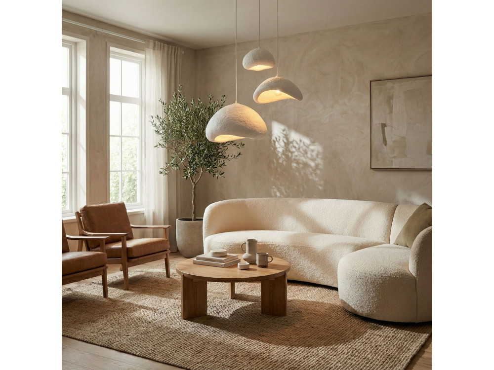 Metalen kroonluchter "Luna" - 82 x 50 cm - Wit