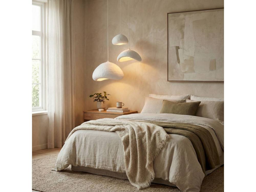 Metalen kroonluchter "Luna" - 82 x 50 cm - Wit