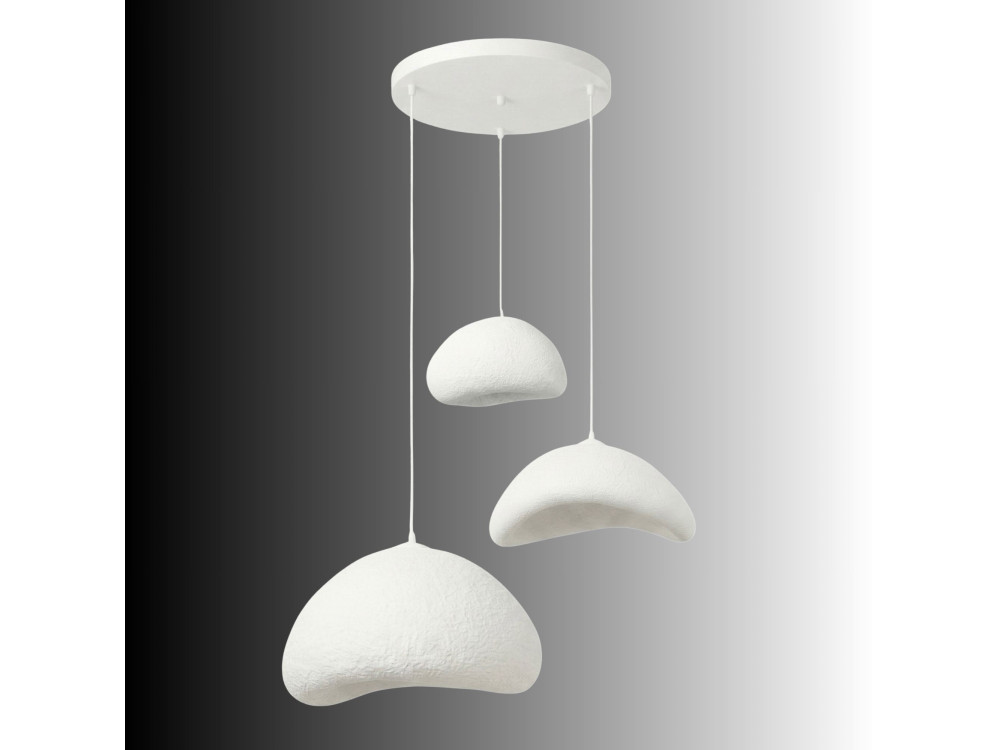 Metalen kroonluchter "Luna" - 82 x 50 cm - Wit