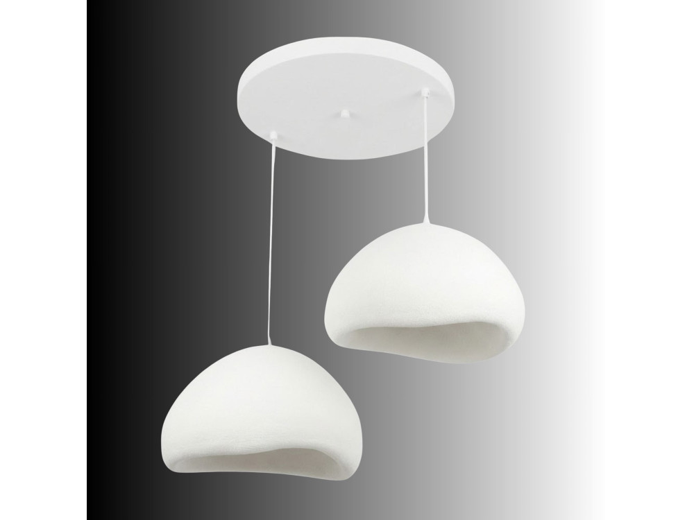 Metalen kroonluchter "Lora" - 82 x 82 cm - Wit