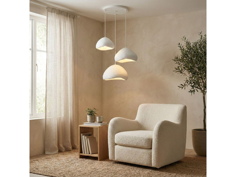 Metalen kroonluchter "Lora" - 82 x 82 cm - Wit