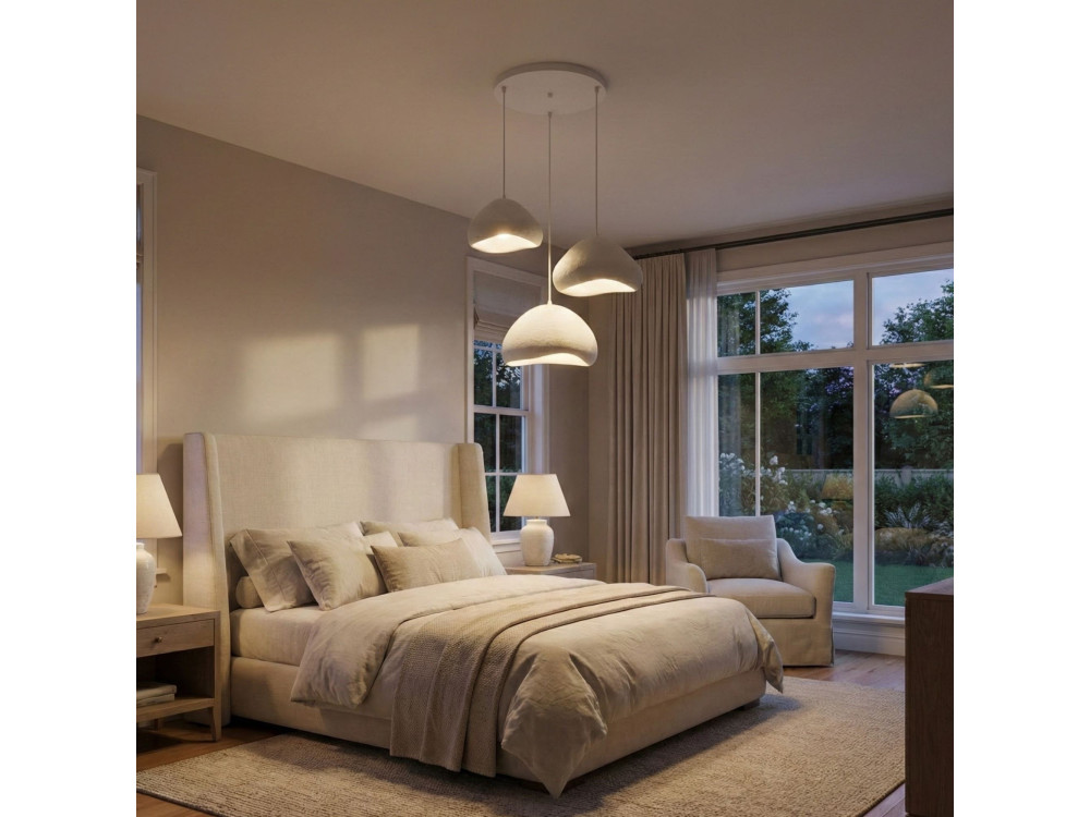 Metalen kroonluchter "Lora" - 82 x 82 cm - Wit
