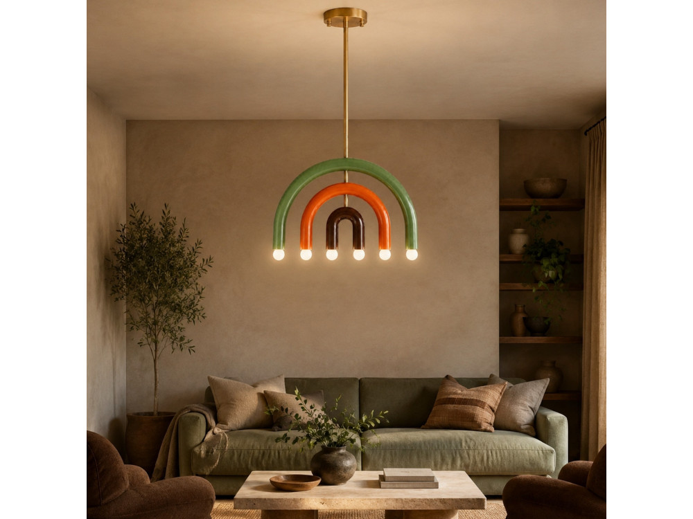 Metalen kroonluchter "Vento" - 50 x 10 cm - Groen