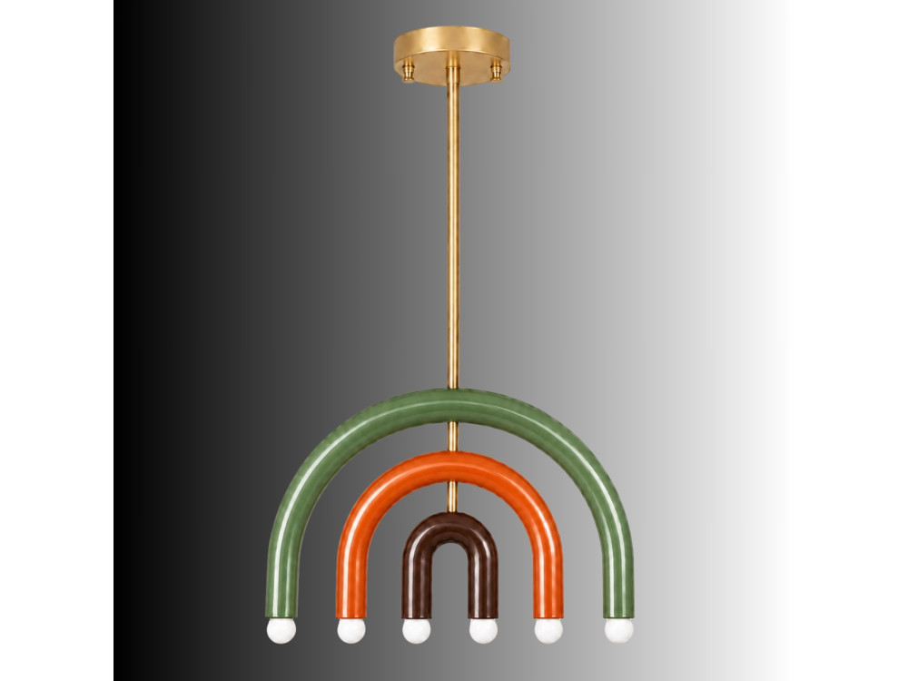 Metalen kroonluchter "Vento" - 50 x 10 cm - Groen