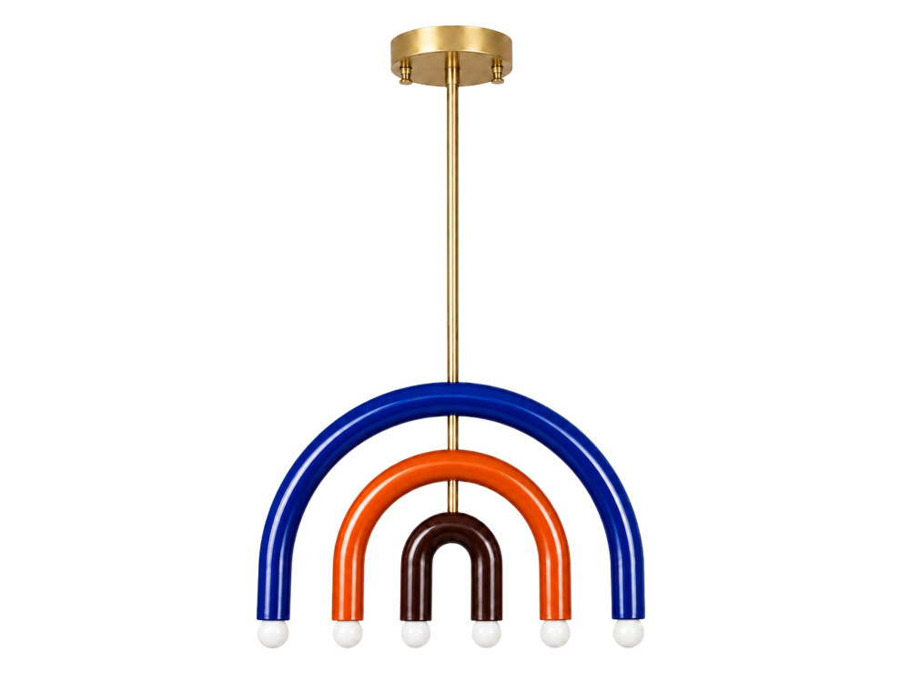 Metalen kroonluchter "Vento" - 50 x 10 cm - Blauw