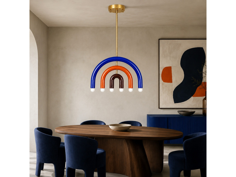 Metalen kroonluchter "Vento" - 50 x 10 cm - Blauw