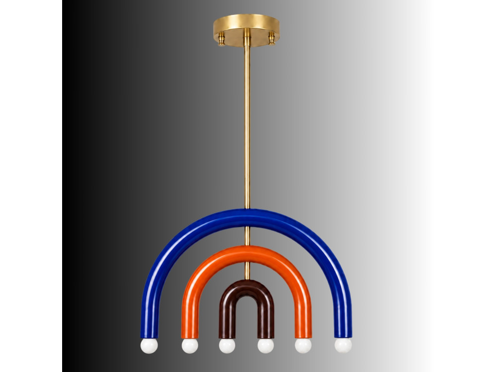 Metalen kroonluchter "Vento" - 50 x 10 cm - Blauw
