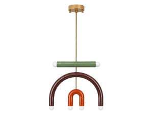 Metalen kroonluchter "Vento" - 50 x 10 cm - Bruin