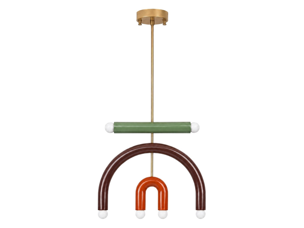 Metalen kroonluchter "Vento" - 50 x 10 cm - Bruin