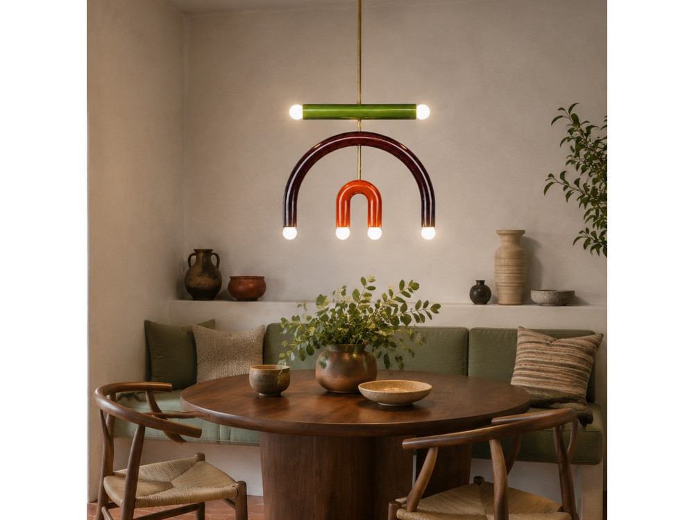 Metalen kroonluchter "Vento" - 50 x 10 cm - Bruin