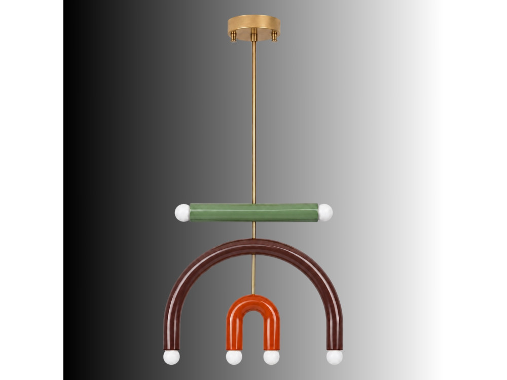 Metalen kroonluchter "Vento" - 50 x 10 cm - Bruin