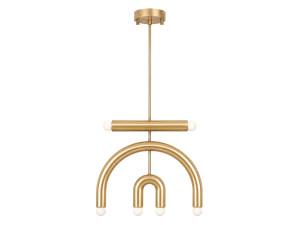 Metalen kroonluchter "Vento" - 50 x 10 cm - Geel
