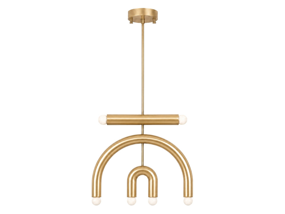 Metalen kroonluchter "Vento" - 50 x 10 cm - Geel
